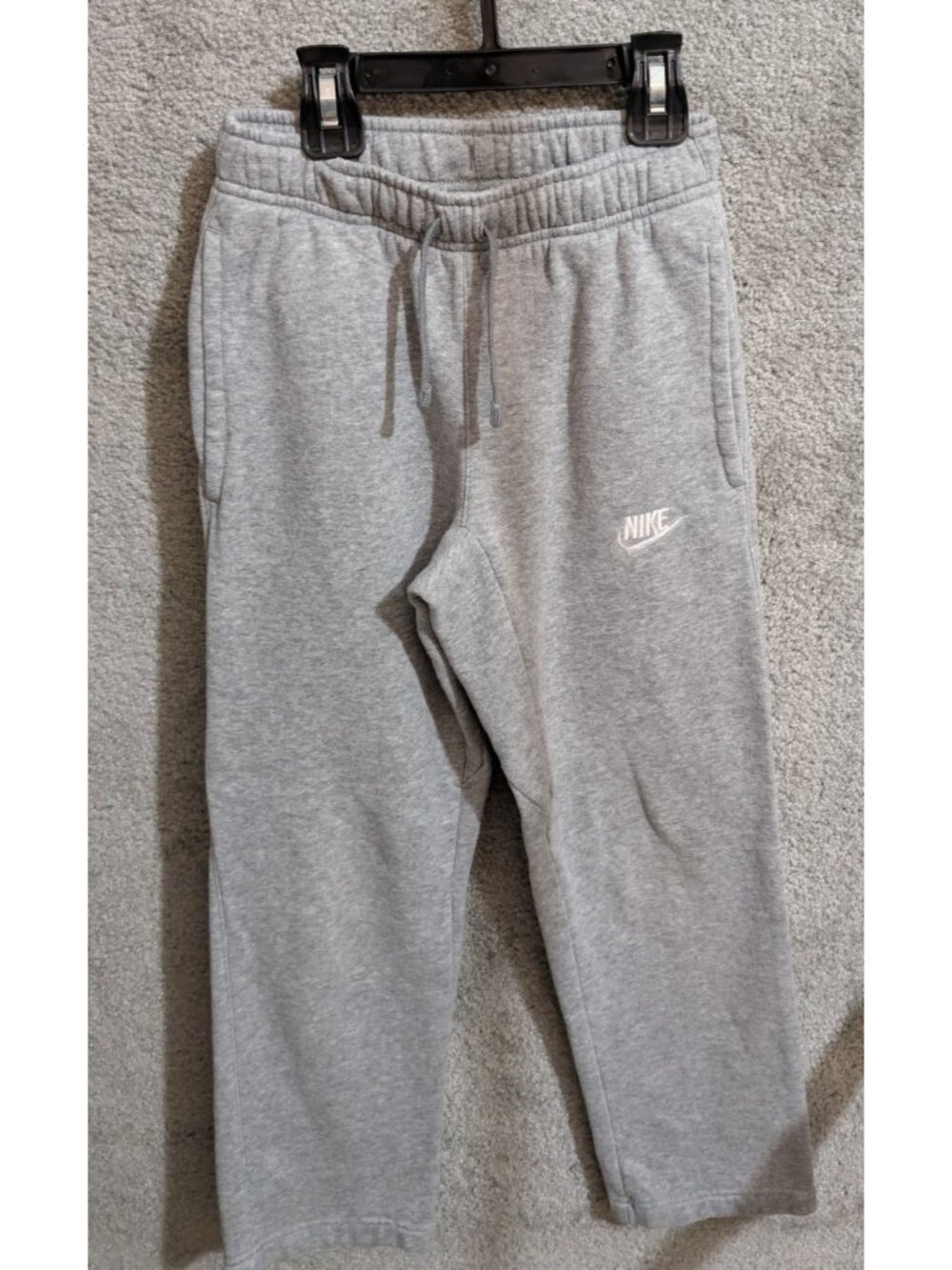 011 Nike Fleece Sweatpants Joggers Gray boy's Small S Cotton Blend Drawstring